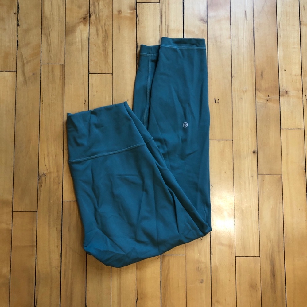 Teal Lululemon Wunder Train Contour Fit High-Rise Leggings